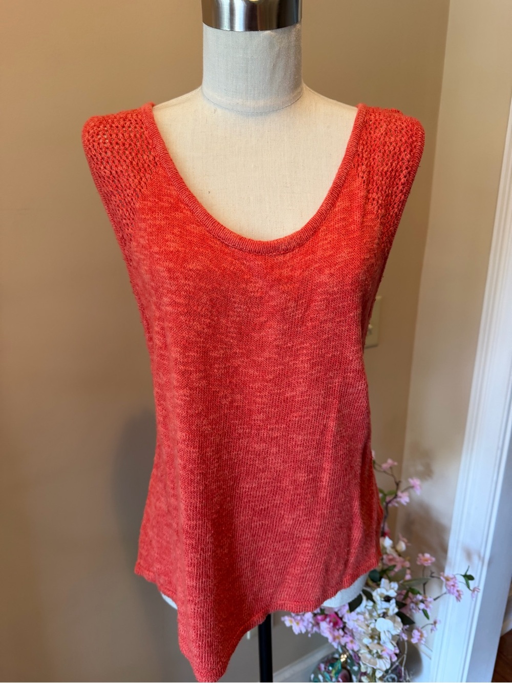 Xhilaration Coral Knit Scoop Neck Tank